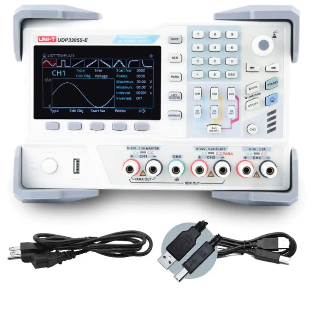 

Программируемый лабораторный источник питания постоянного тока u ni-t UDP3305S-E, 4 канала, 328 Вт, разрешение 10 мВ/1 мА, 4,3-дюймовый дисплей, OCP, OVP, OTP