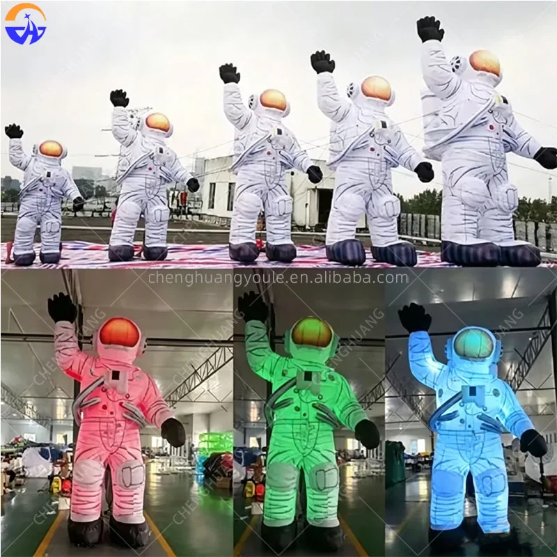 Custom Giant LED Inflatable Astronaut Model Spaceman Mascot with Lights for Festival Event Advertising Decor