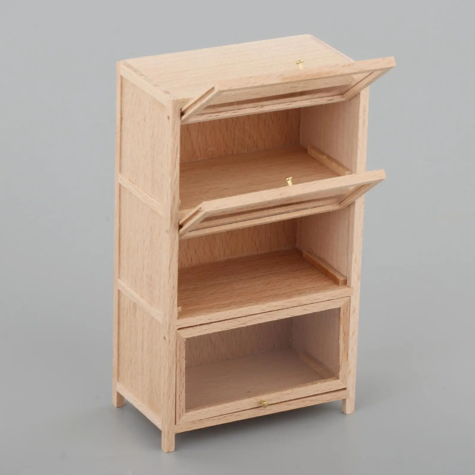 1:12 poppenhuis houten boekenkast meubilair drie verdiepingen boekenplank speelgoed voor thuis