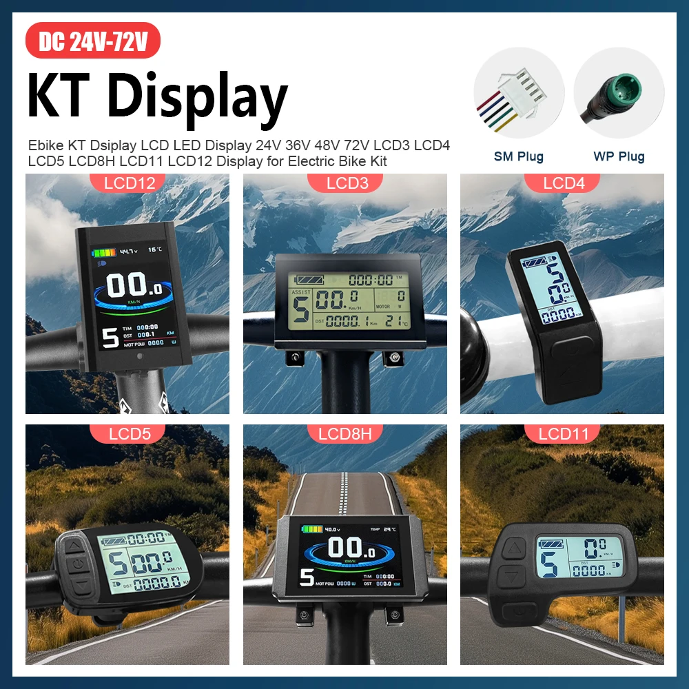 

24V-72V Electric Bicycle Display KT LCD3/LCD5/LCD4/LCD11/LCD12/LCD8H LCD Color Display for Ebike Conversion Kit Accessories