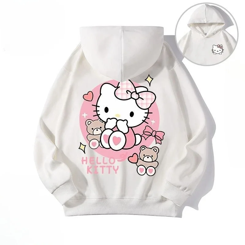 

KT Cat Hello Kitty Children's Hoodie, Cartoon Hoodie, Pullover, Autumn and Winter Casual Warm Children's Top