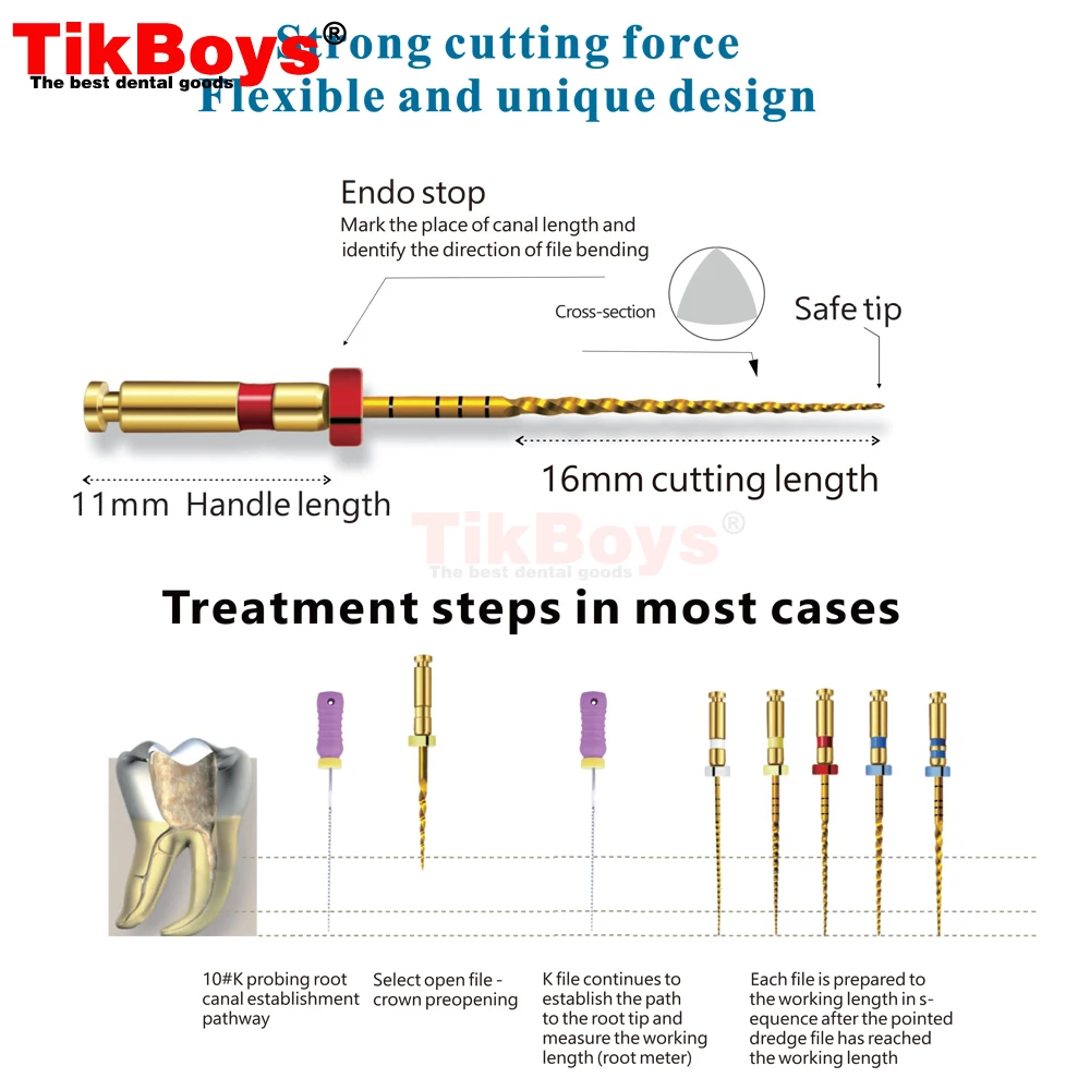 1 scatola 25mm File per canale radicolare File endodontici File di Nitinol lime rotanti dentali strumenti orali materiali dentali pieghevoli super