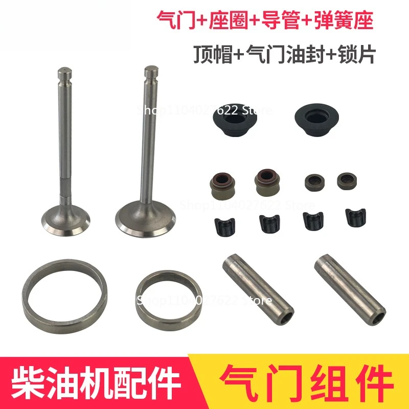 

1 Set for Air Cooled Engines, Micro Tillers, Accessories 173F 178 186FA 188 192 Valve Assembly Conduit Seat