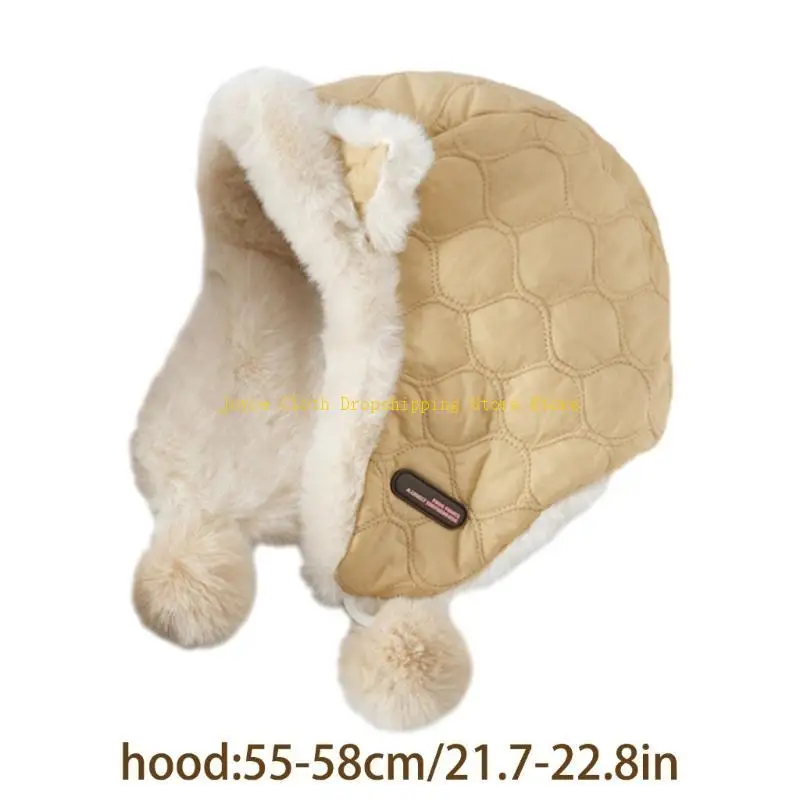 Lovely Ear Plush Hat for Women Girl Soft Hat Pullover Skull Hat Outdoor Activity Cap Windproof Bomber Hat 10CD