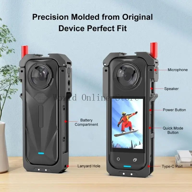 Camera Protective Cage Frame Lens Cover For 360 Easy Double Cold Shoe Mount 87HC