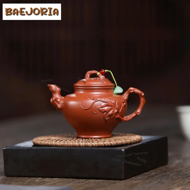 150ml Luxury Yixing Purple Clay Teapots Handmade Spring Herald Pot Raw Ore Zhu Mud Tea Soaking Kettle With Infuser Zisha Tea Set