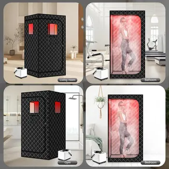 Přenosná parní sauna s infračervenou lampou 660nm pro domácí osobní saunu s 3l parníkem pro vnitřní použití 10 nejlepší prodej napařovací stroj na tělo - №8