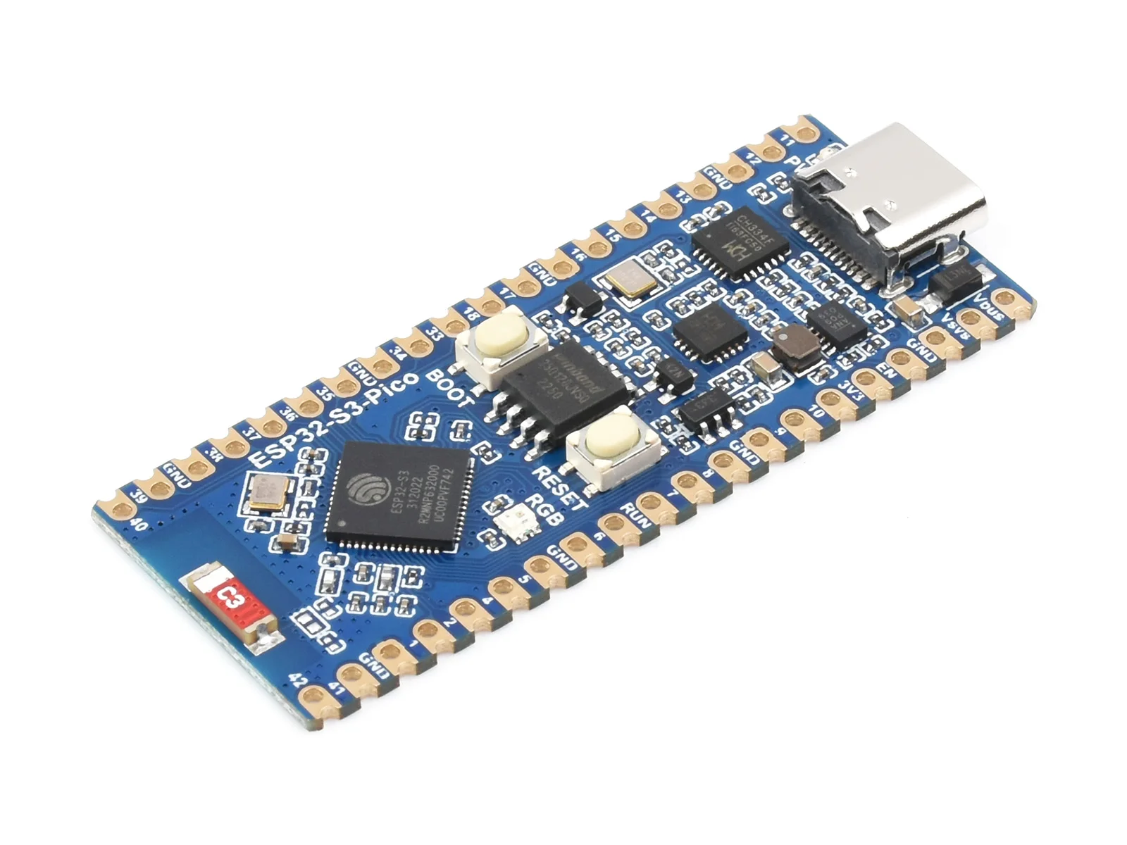 Waveshare ESP32-S3 Pico Dual-Core Processor With Frequency Up To 240 MHz,ESP32-S3 Microcontroller2.4 GHz Wi-Fi Development Board