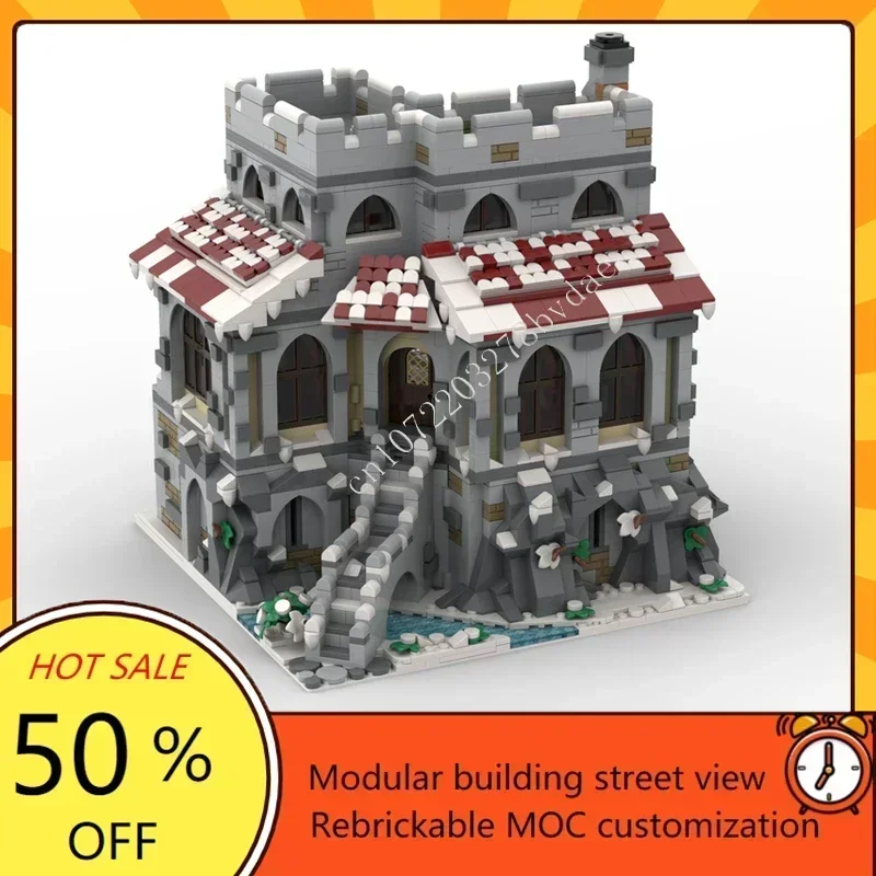 

Набор для сборки средневекового замка MOC, 3119 деталей, модель «Дом вампира под снегом», развивающий конструктор, игрушка для детей, подарок на праздник