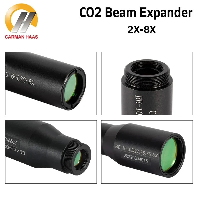 Carmanhaas CO2 Laser Beam Expander 2X 2.5X 3X 4X 5X 10600nm ZnSe Beam Expander M22*0.75 for Laser Marking Optocal Machine