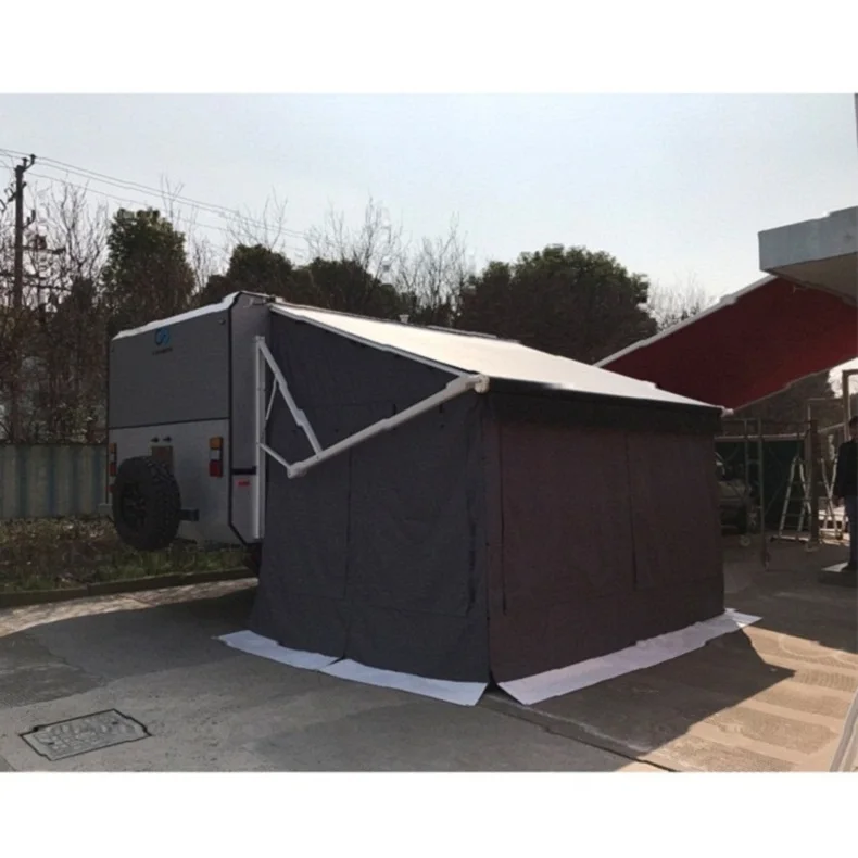 High Quality Portable Motorhome Camper Pop-Up Awnig Tent Double Layer PVC Polyester Fabric Aluminum Pole For Outdoor Camping
