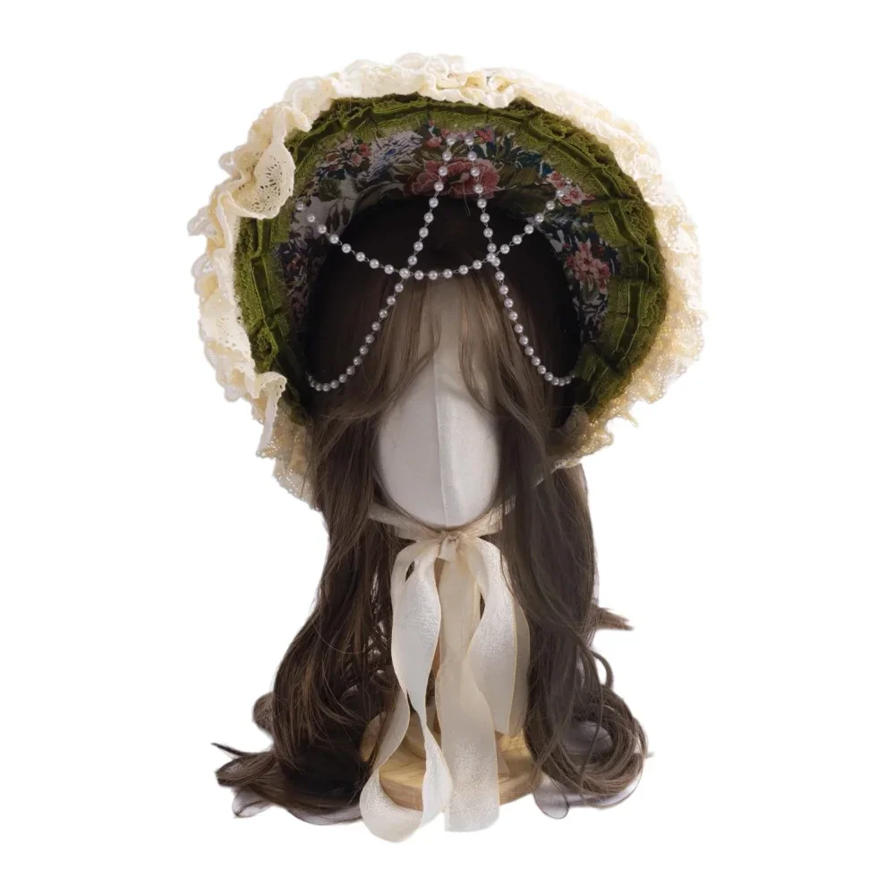 Sombrero de sol bohemio hecho a mano original de Lolita con sombrero de encaje