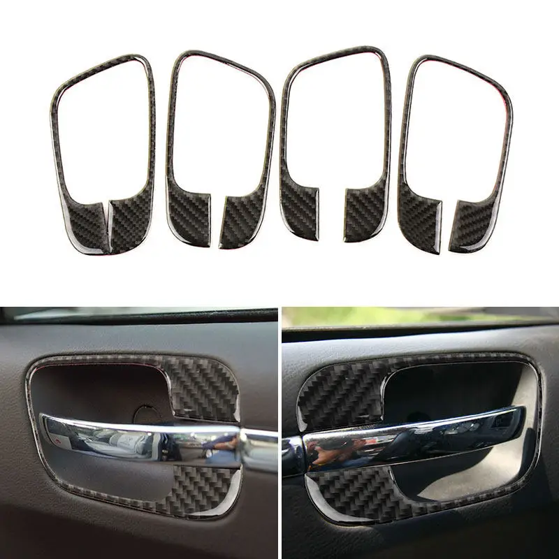 Soft Carbon Fiber Car Interior Accessories For Chrysler 300 300C 2005 2006 2007 2008 2009 2010 4pcs Door Handle Pull Cover Trim
