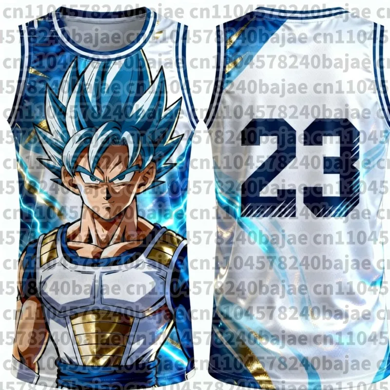 FamilyMatching 2026 New Version Dragon Ball Z Vegeta Special Edition Basketball Jersey Jordan Basketball Sports Vest Set