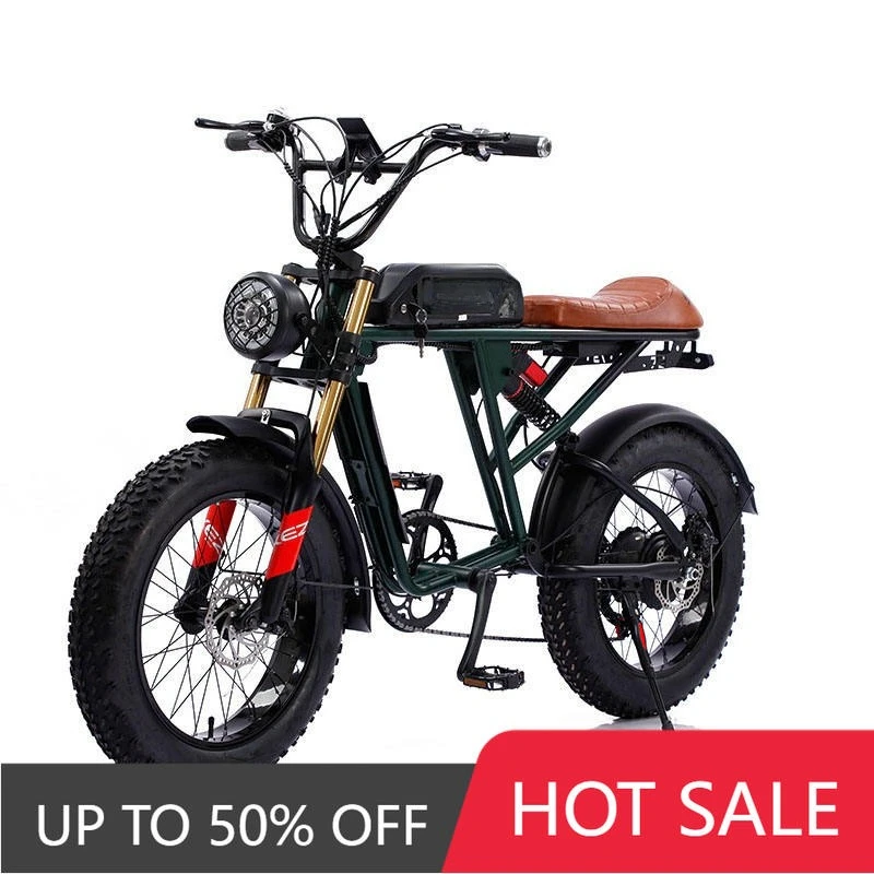 EER 2024 new retro retro super electric hybrid bike 73 fat tires 20 inches 1500W ebike 48V 13AH/26AH remote electric bike