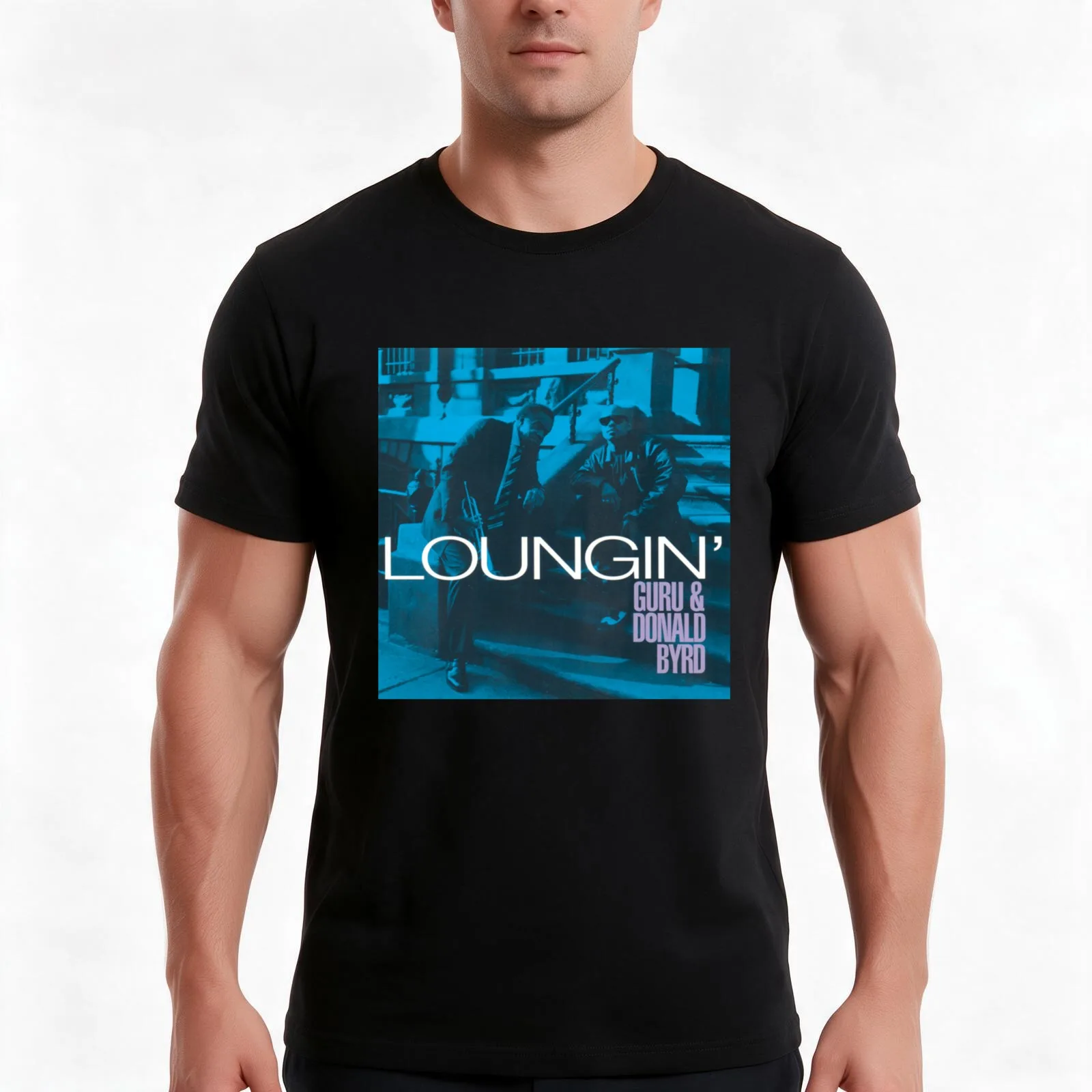 GURU & DONALY BYRD - LOUNGIN T-Shirt, Summer Casual Cotton Tee, Oversized Streetwear Tops, Vintage Graphic Print, 100% Cotton