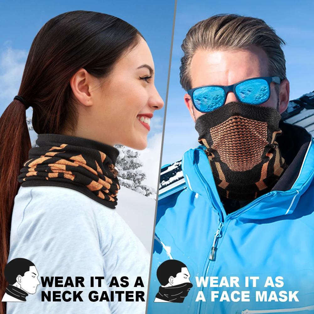 Winter Hiking Tube Scarf Face Bandana Thermal Ski Mask Printed Sport Cycling Neck Warmer Cover Gaiter Women Men Breathable Masks