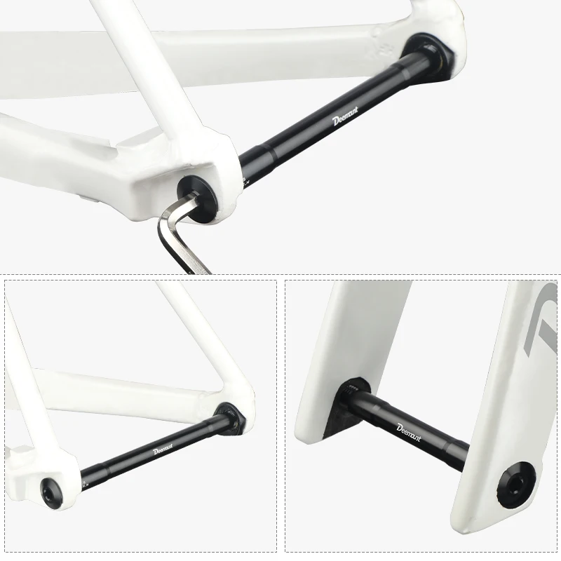 Deemount M12*P1.5 Thru Axles L120-181mm for Road Bicycle Front Fork Dropout Spacing 100mm MTB Rear Hub 142/148mm Aluminum Shaft