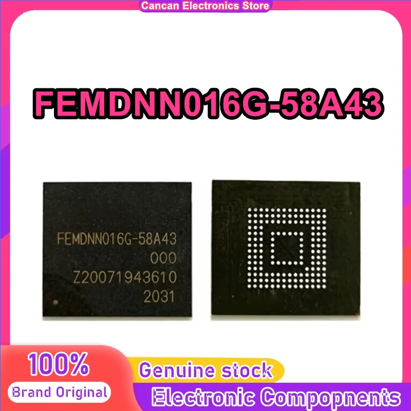 

FEMDNN016G-58A43 16GB eMMC Memory Font Library Mobile Chip IC New Original in Stock