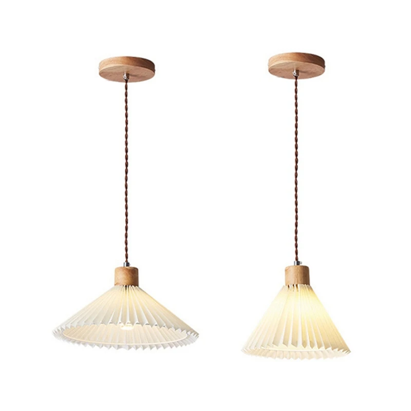 TKOH-candelabro de noche plisado nórdico, lámpara colgante de mesa para el hogar, dormitorio, comedor, accesorios de iluminación modernos