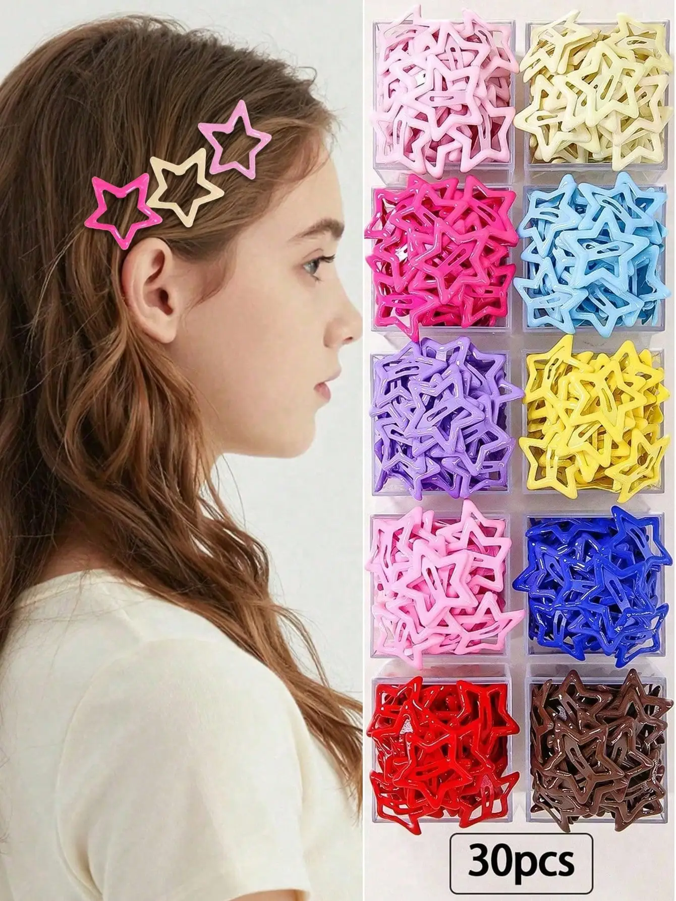 

30pcs/Set Colorful Dopamine Butterfly Shiny Simple Cute Princess BB Clips Hair Clips Bangs Clips Hair Accessories, Suitable For Daily Use