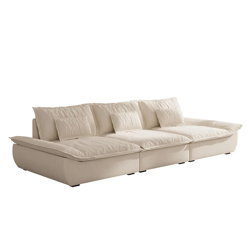 

Adjustable backrest sitting deep sailing sofa, cat scratching skin, Italian living room straight row of three people