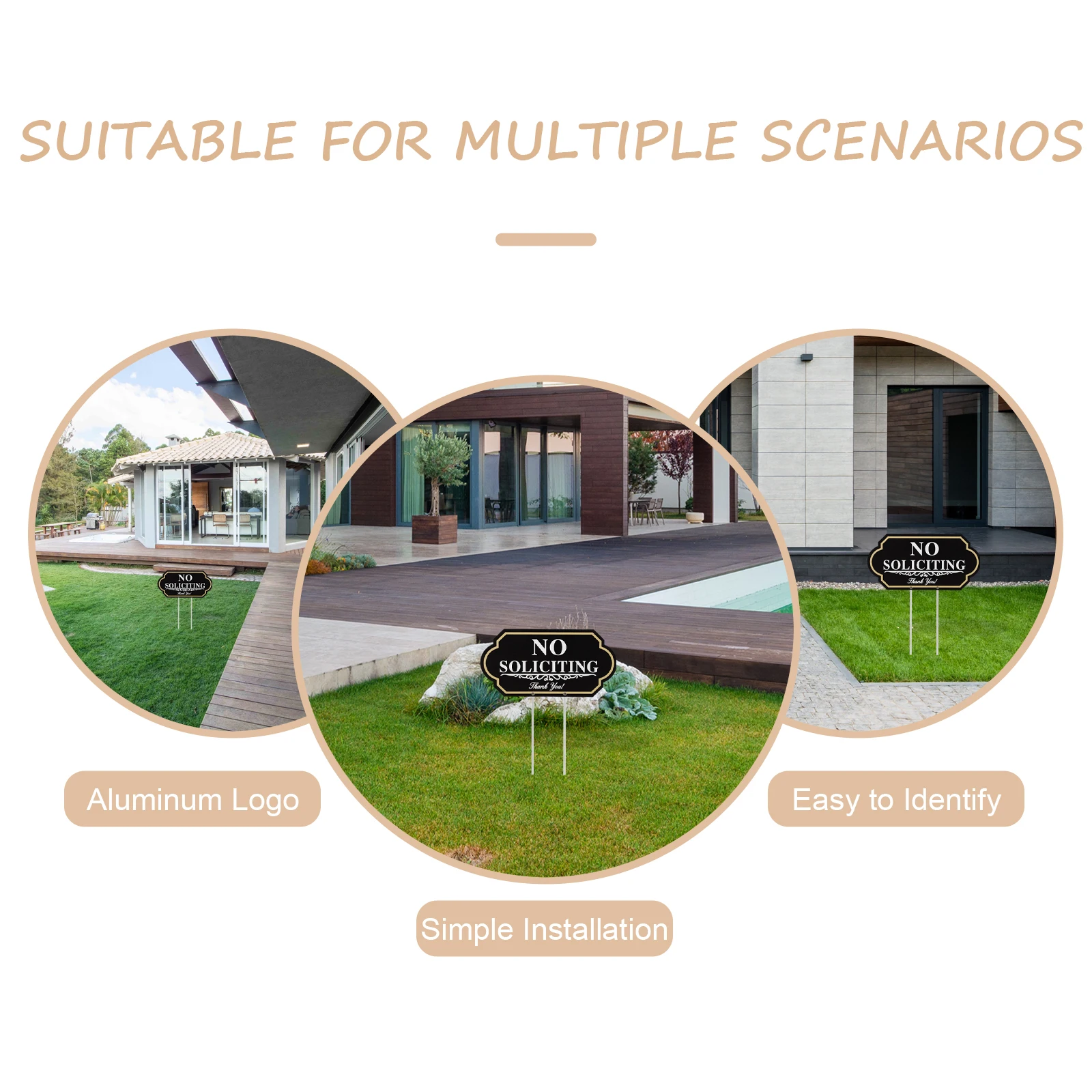 

No Soliciting Sign Metal Front Door Yard Warning Sign For Home Office Window Gate Wall No Soliciting Signs For