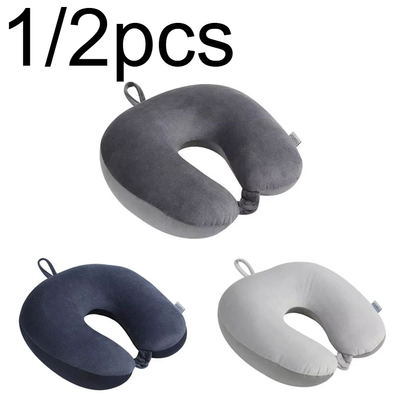 1/2 Stück Auto-Nackenkissen, weiches Reisekissen mit Schaumpartikeln für Komfort auf Flugzeugen, Autos und Home-Office-Nutzung, Stofftier