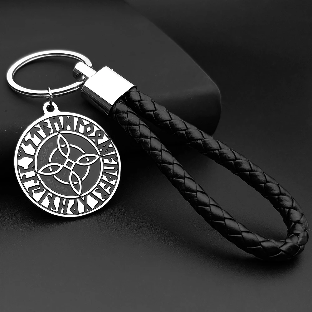 

Celtic Knot Runes Keyring For Women Men Stainless Steel Silver Color Faith Male Man Bag Hanging Keychain Jewelry Gifts