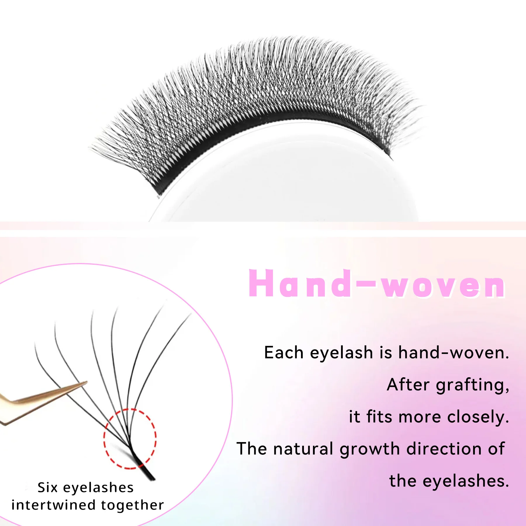 Professional eyelash grafting with 6D six-leaf grass. Soft and realistic effect. Easy to clip