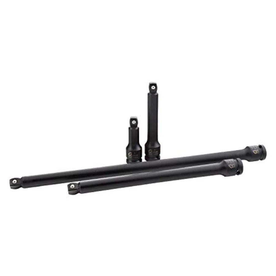 

2504 1/2 Inch Drive Impact Extension Set 4 Piece SAE 3 Inch - 15 Inch Cr-Mo Steel Radius Corner Design Wobble Drive Steel Ball