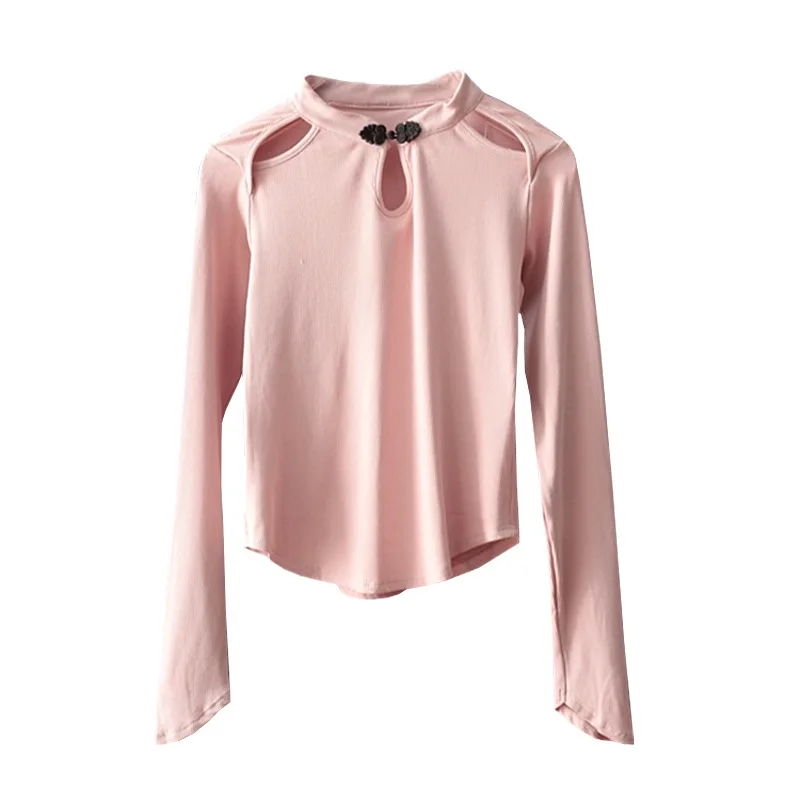 Ubrania do ćwiczeń tańca klasycznego damskie w stylu chińskim cheongsam topy do tańca taniec ludowy z długimi rękawami szczupłe ciało dla dorosłych