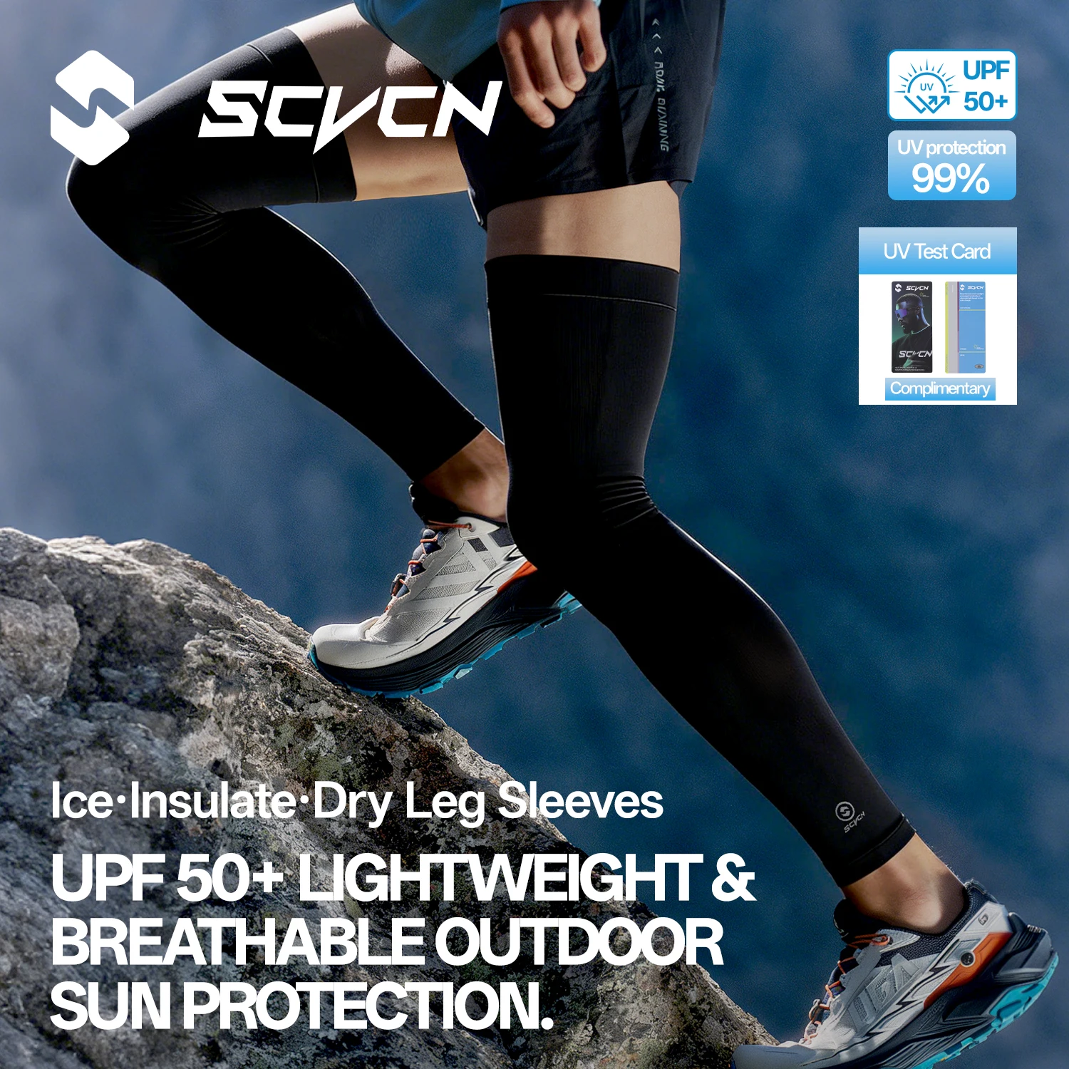 SCVCN Professional UPF50+ Leg Sleeves Cool Touch Sun Protection Breathable Outdoor Sports Leg Covers Running Cycling Basketball view 6