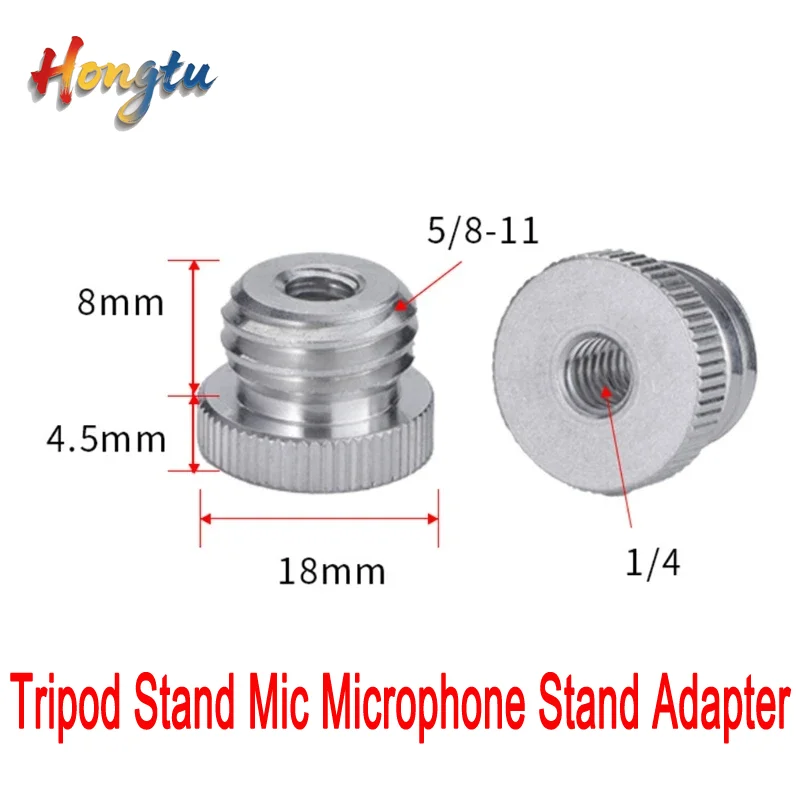 Hongtu 5/8'' to 1/4' Adapter Compatible with 1/4 Thread Laser Level & Rangefinder 5/8' Tripod Stand Mic Microphone Stand Adapter