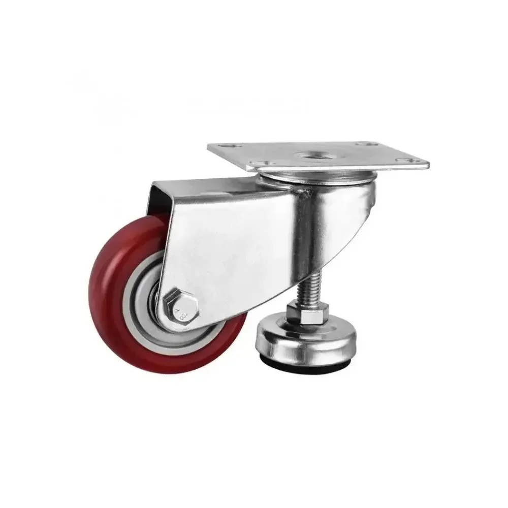 3 Inch Adjustable Caster With Foot Cup Horizontal Wheel Medium Sized Support Frame Universal Cabinet Spot