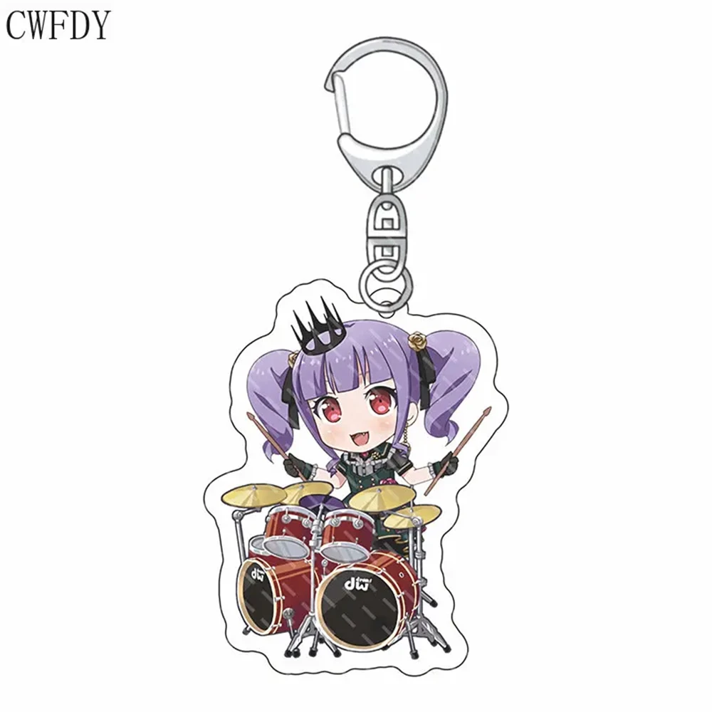 Hot Anime Acrylic Keychain BanG Dream Q Edition Cartoon Figure Series Keychain For Gift