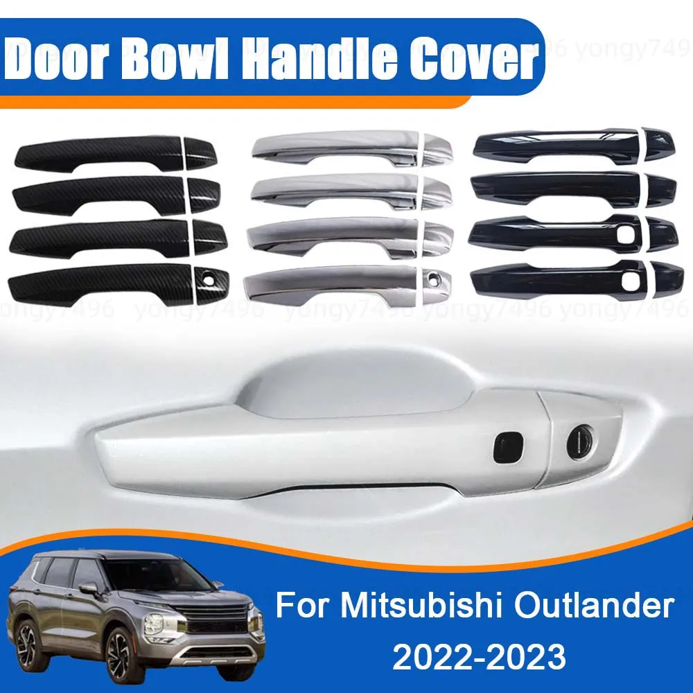 Cars Accessories Door Bowl Handle Cover For Mitsubishi Outlander 2022-2023 Car Stickers Styling Upgrade Decoration Modify A Car