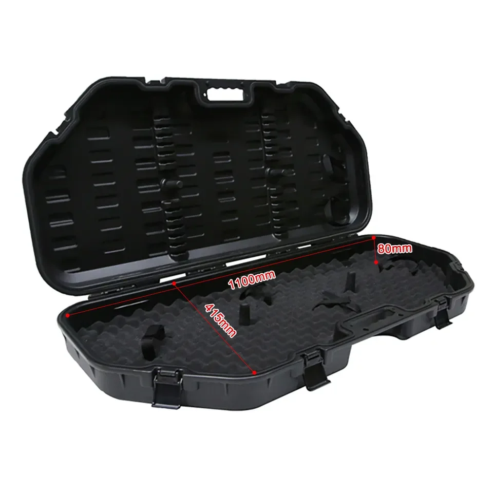 1150mm Heavy Duty Anti-Shock Aviation Case, Compound Bow Storage, 12 Arrow Holders, Dust-Resistant, PP Modified Material
