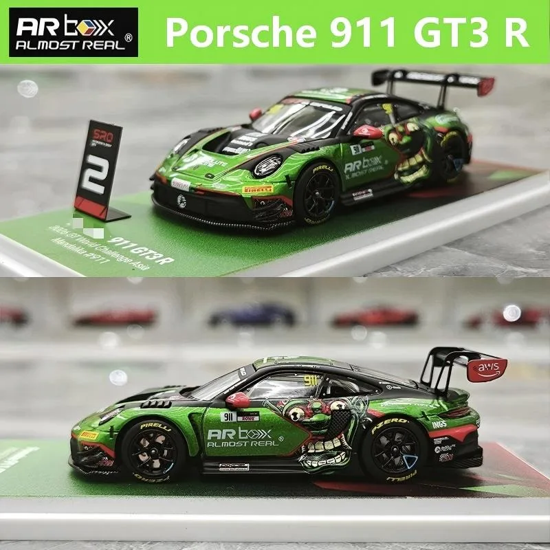 ar-box-1-64-porsche-911-gt3-r-balong-god-alloy-die-casting-car-model-collection-model-christmas-gift-gifts-for-men-boy's-gift