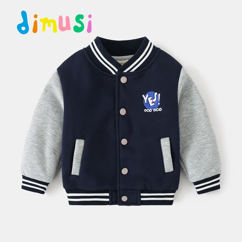 DIMUSI Autumn  Boys Baseball Coats Children Kids Outwear Fashion Windbreaker Warm Jackets Baby Toddler Bomber Coats Clothing 8Y