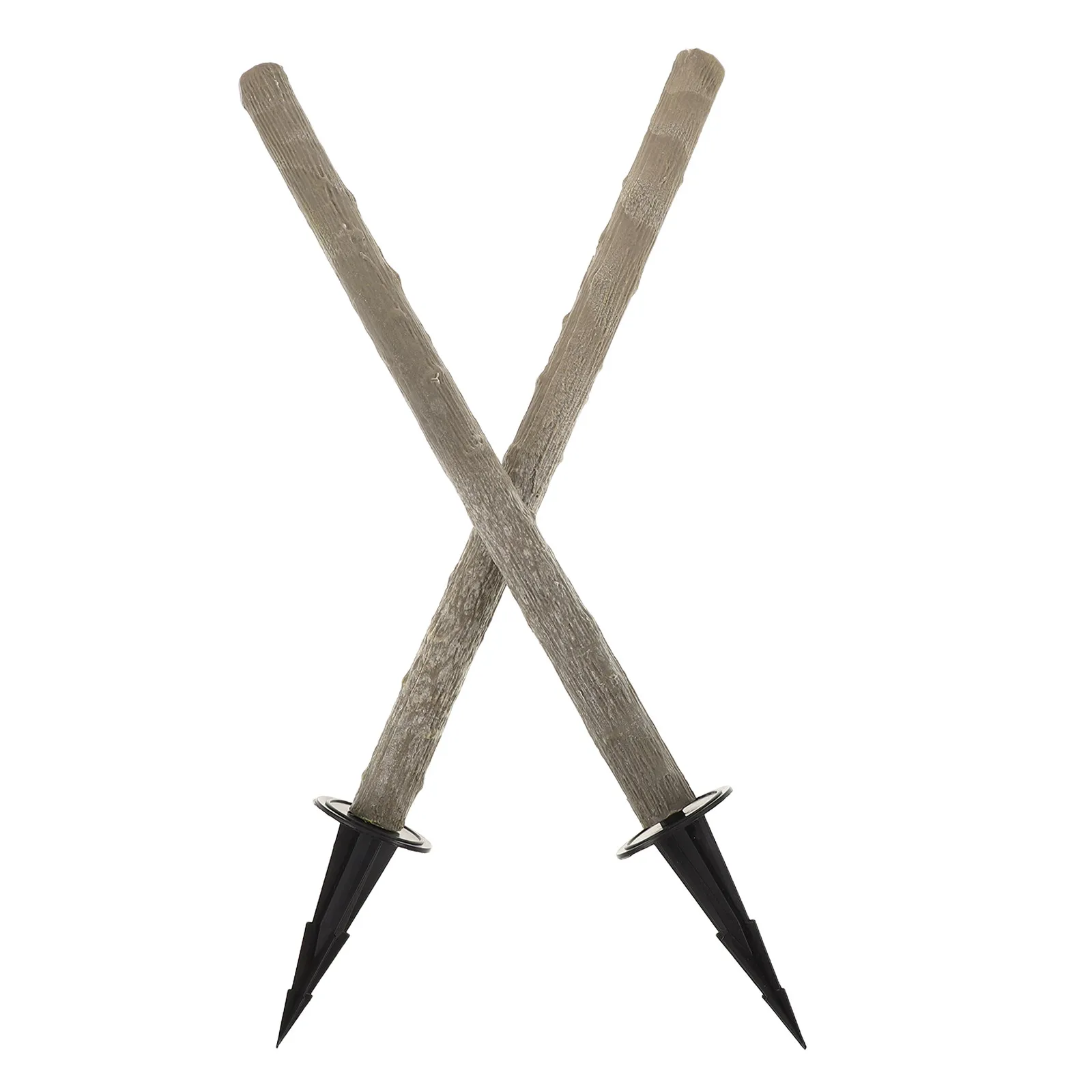 2Sets Faux Bonsai Tree Trunk Replacement Artificial Potted Plant Insert Rod DIY Ground Spike Stem Stake for Garden Yard Planter