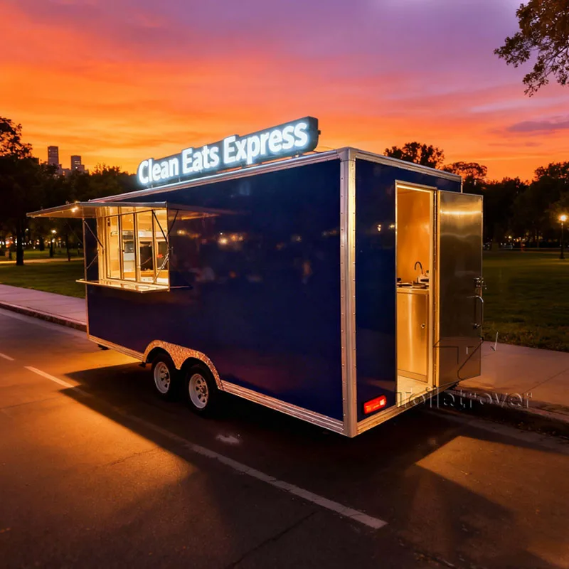 الولايات المتحدة الأمريكية القياسية الفاخرة المبيعات الساخنة التاكو البطاطس المقلية المخبوزة البطاطس ساندويتش حاوية شاحنة الغذاء التجارية