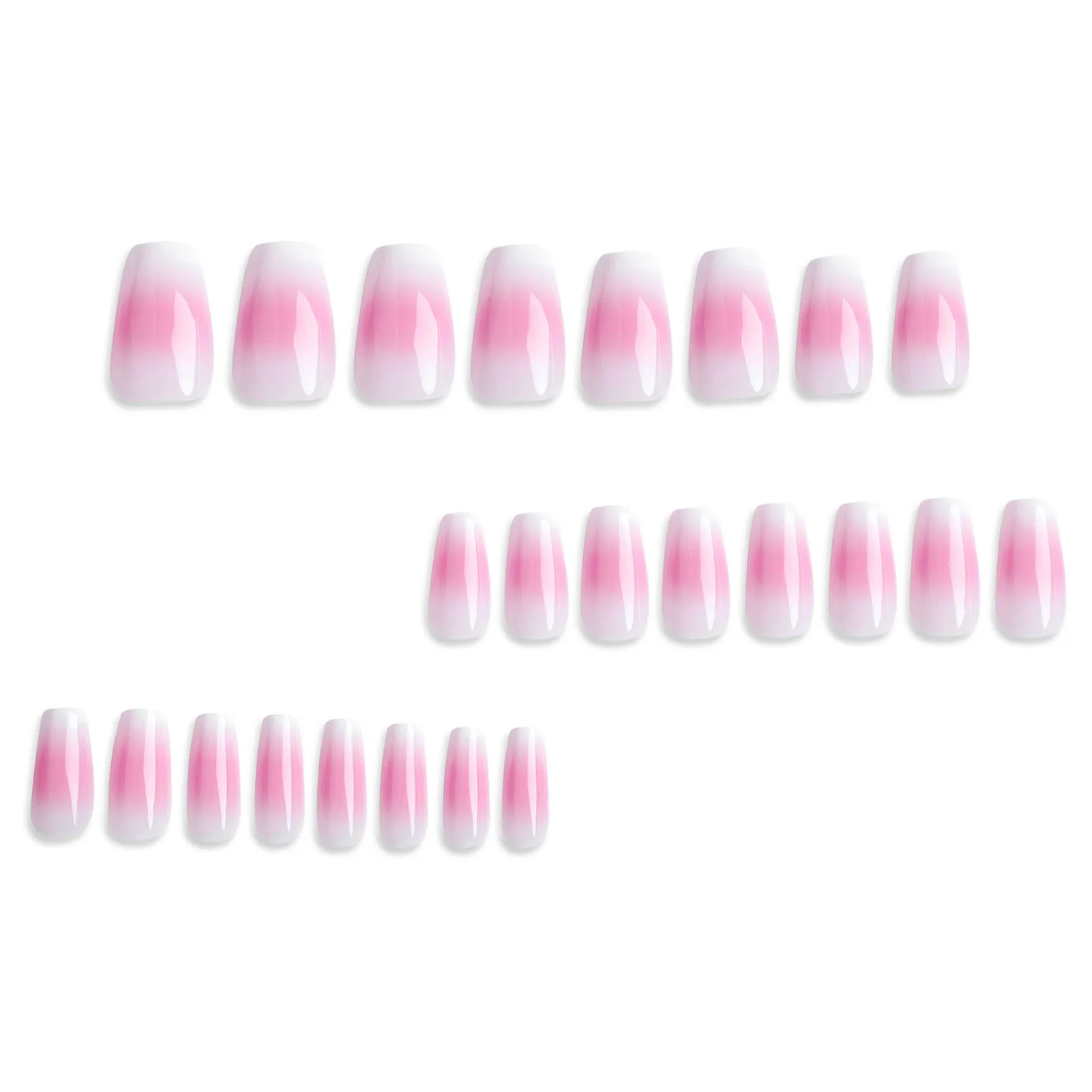 Pink Smudging Press on Nails Long Lasting Safe Material Waterproof False Nails for Hot Girl Dress Matching