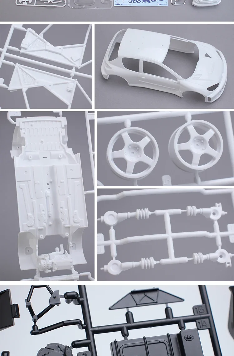 TAMIYA Plastic car scale model kit 24221 206 WRC rally car 1/24 assembly  collection