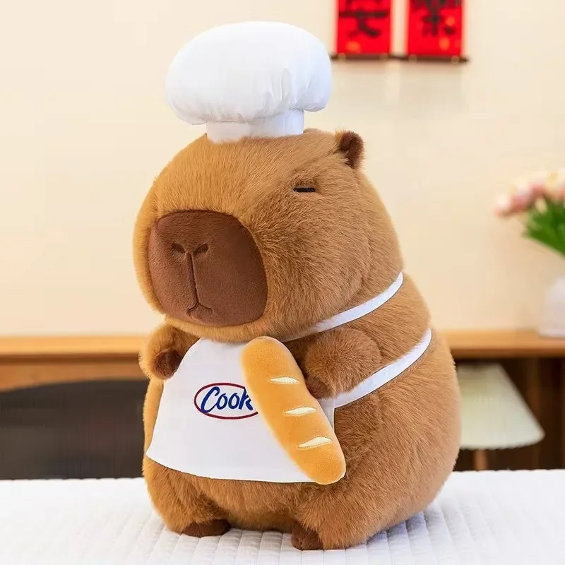 30Cm Kok Capybara Pluche Simulatie Baker Kapibala Anime Pluizig Speelgoed Schattige Brood Pop Knuffels Zachte Pop Kerstcadeau