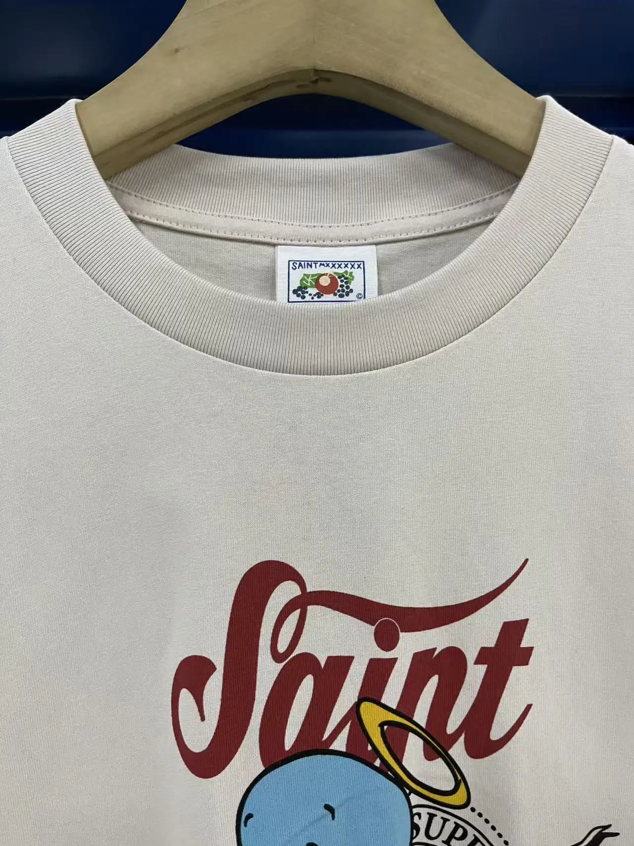 Cartoon Devil Angel Print Summer Saint Tshirt Vintage Street Breathable Cotton White Round Neck Short Sleeve Men Women Top Ttes