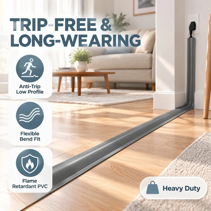 Self-adhesive wire fixing slot No nails, no drilling Lift the buckle to prevent the press line from being stepped on Home Office