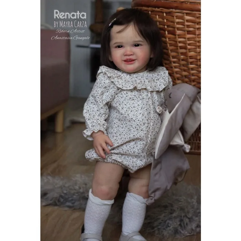 Reborn Doll Kit 28 Inches Realistic Toddler Doll Kit Renata Smile Face Unfinished Doll Parts