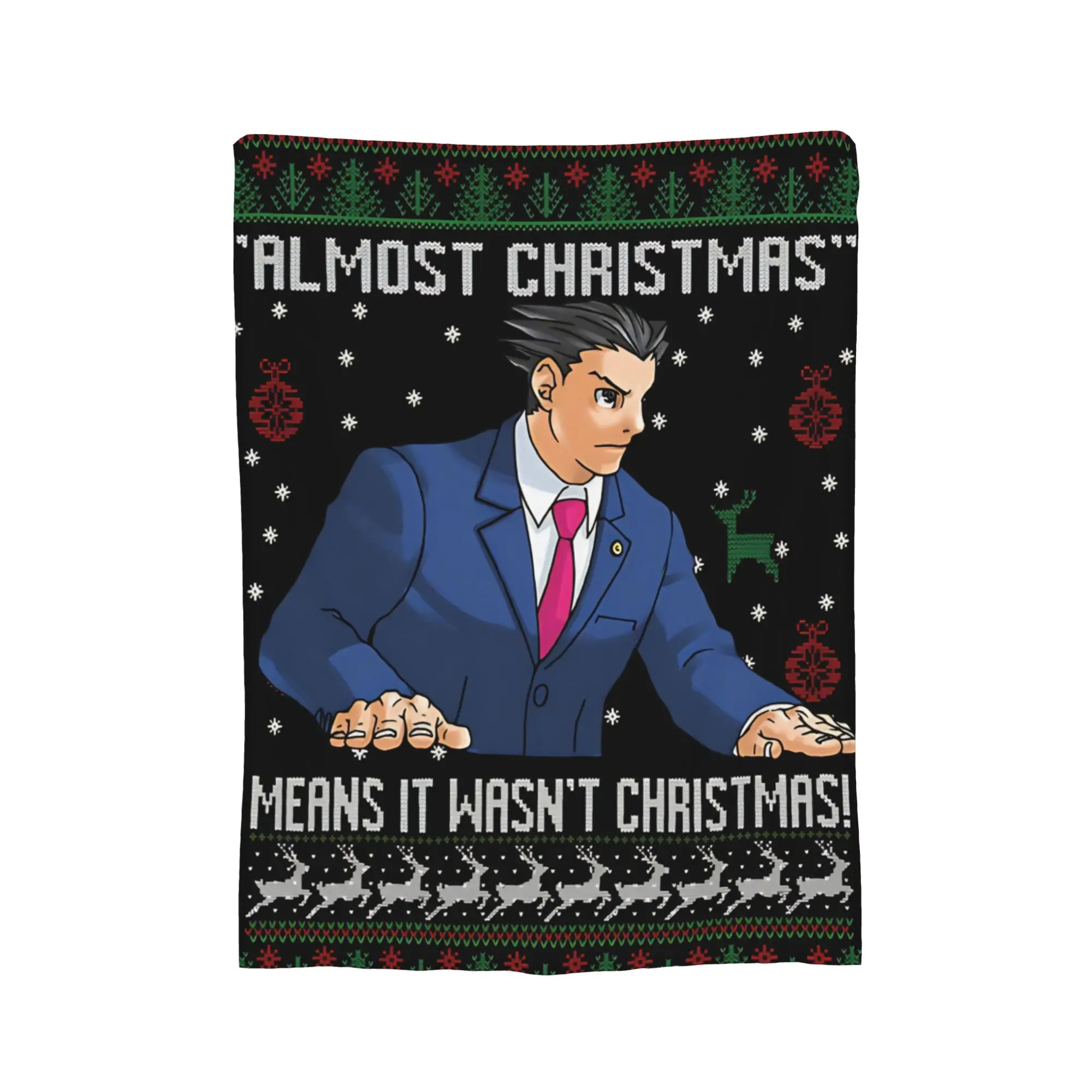 Super Soft Phoenix Almost Christmas Means Throw Blanket Premium Flannel Ace Attorney Bed Blanket Cozy Plush Bedspread All Season