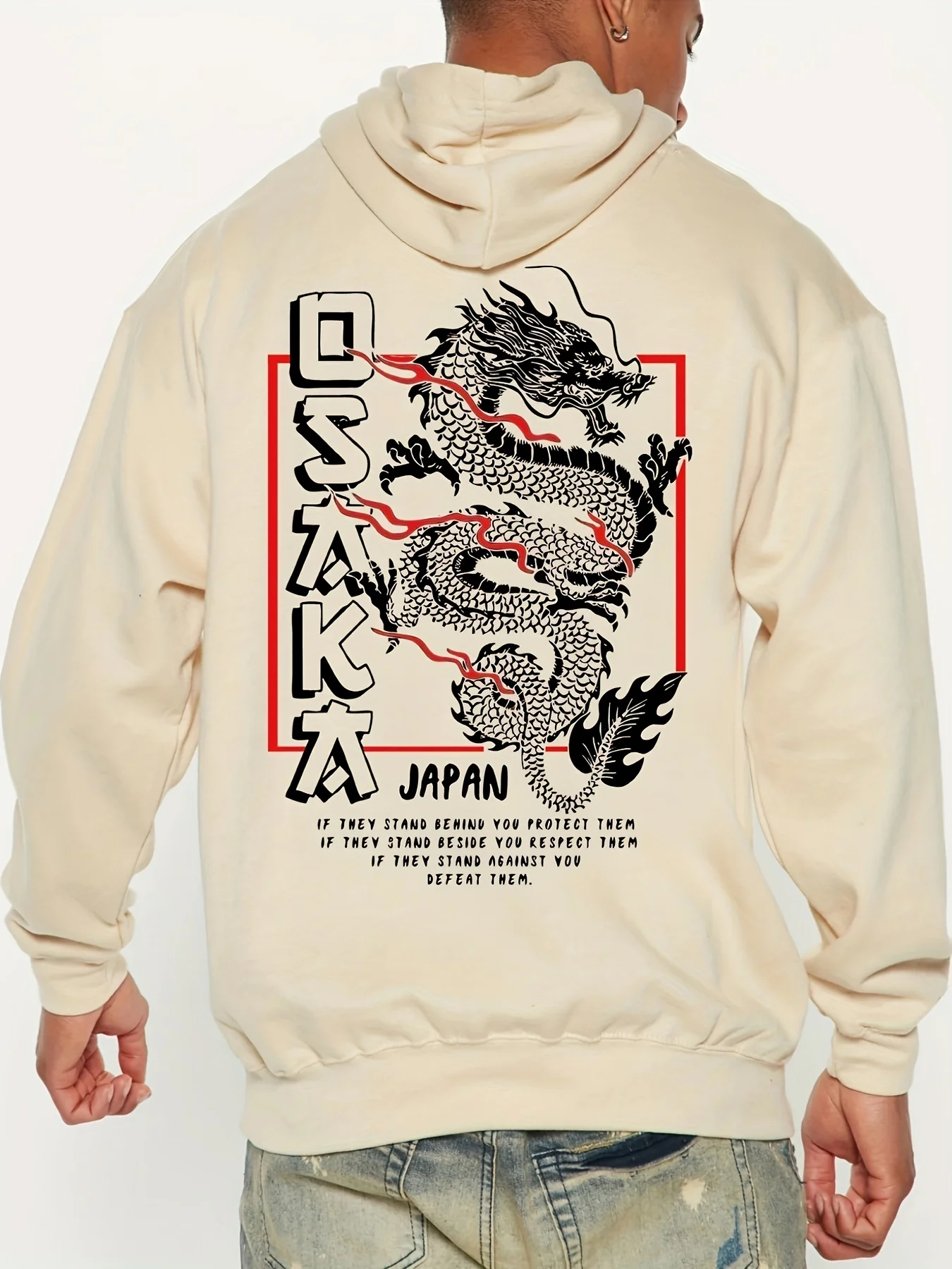 

Japanese Dragon Print Osaka Design Fashion Men Women Hooded Sweatshirt Spring Autumn Winter Loose Warm Casual Outdoor Sportswear
